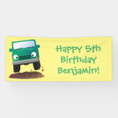 Cute 4X4 terreinwagen cartoon Spandoek (Horizontaal)