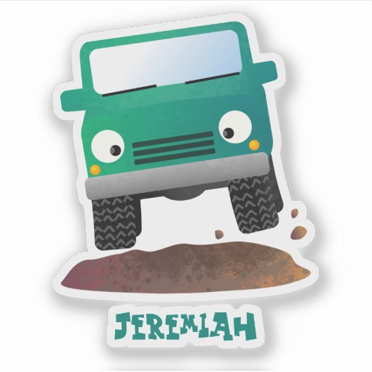 Cute 4X4 terreinwagen cartoon Sticker (Voorkant)