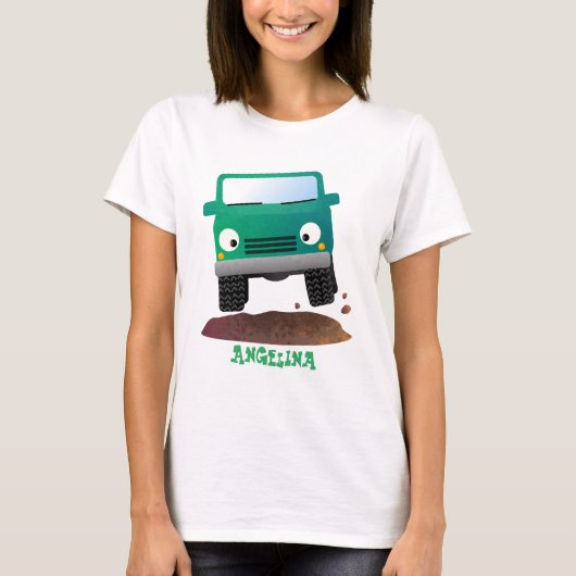 Cute 4X4 terreinwagen cartoon T-shirt (Voorkant)