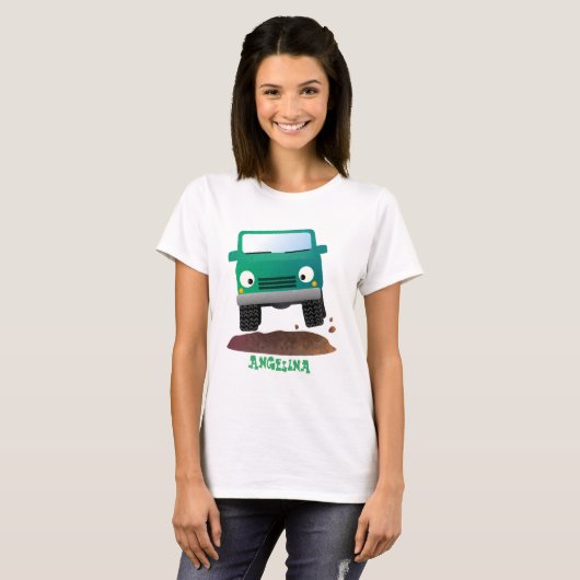 Cute 4X4 terreinwagen cartoon T-shirt (Voorkant volledig)