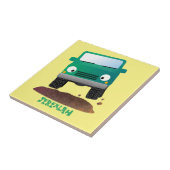 Cute 4X4 terreinwagen cartoon Tegeltje (Zijkant)