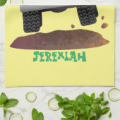 Cute 4X4 terreinwagen cartoon Theedoek (Gevouwen)