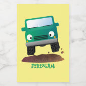 Cute 4X4 terreinwagen cartoon Voedselcontainer Etiket (Enkel label)