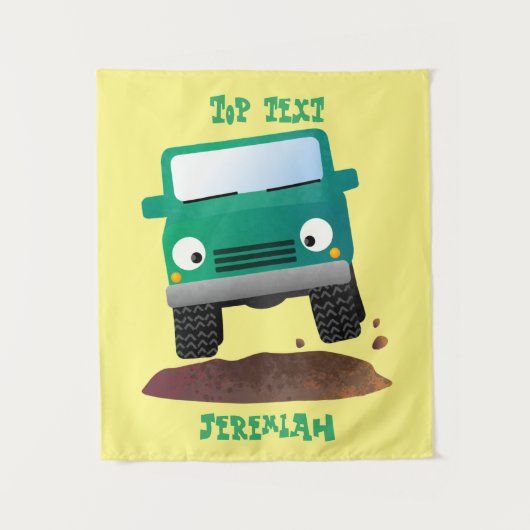 Cute 4X4 terreinwagen cartoon Wandkleed (Voorkant)