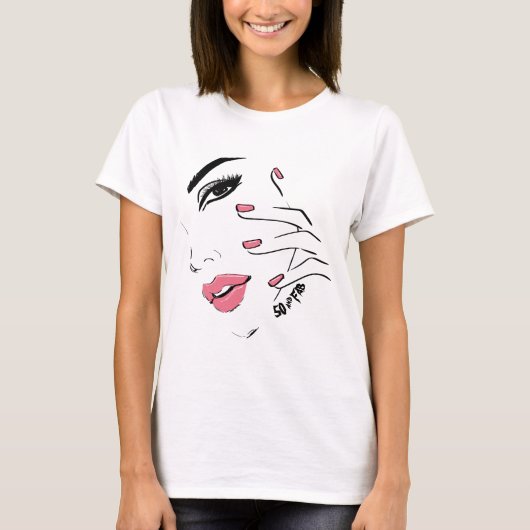 Cute 50 & Fabulous Mode Face Woman T-shirt (Voorkant)