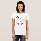 Cute 50 & Fabulous Mode Face Woman T-shirt (Voorkant volledig)