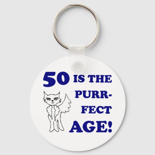 Cute 50th Birthday Cadeau Sleutelhanger (Voorkant)