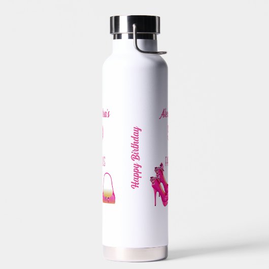 Cute 50th Birthday Hot Pink High Heels Name Gift  Waterfles (Links)