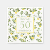 Cute 50th Birthday Lemon Citrus Botanical Servet (Voorkant)