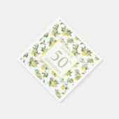 Cute 50th Birthday Lemon Citrus Botanical Servet (Hoek)