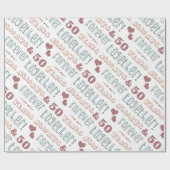 Cute 50th Wedding Jubileum Cadeaupapier (Vlak)