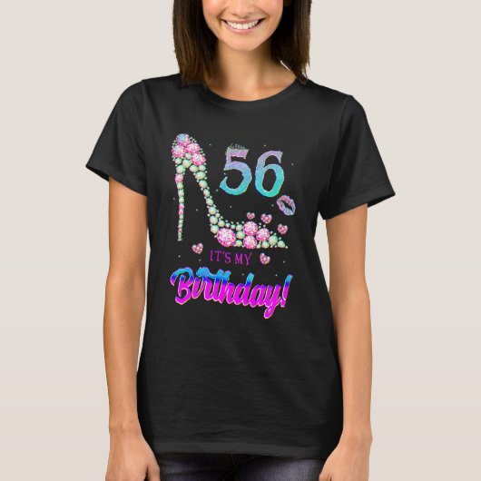 Cute 56 Years Old It's My 56th Birthday Party T-shirt (Voorkant)