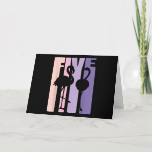 Cute 5e verjaardagscadeau I Flamingo I 5 jaar oud Kaart