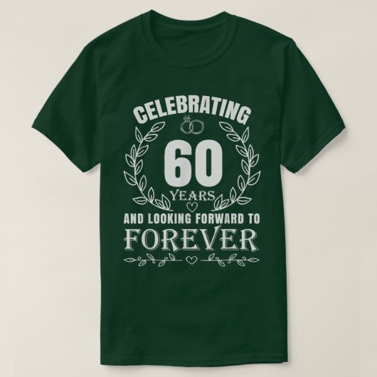 Cute 60th Wedding Jubileum for Couples Married T-shirt (Design voorkant)