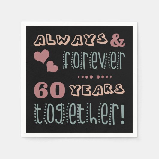 Cute 60th Wedding Jubileum Servet (Voorkant)