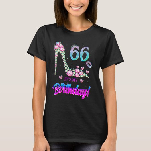 Cute 66 Years Old It's My 66th Birthday Party T-shirt (Voorkant)