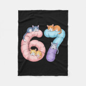 Cute 67 Cat Meme Design Fleece Deken (Voorkant)