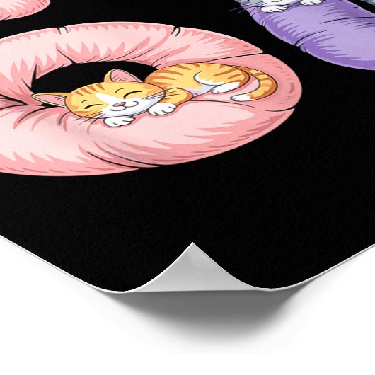 Cute 67 Cat Meme Design  Poster (Hoek)