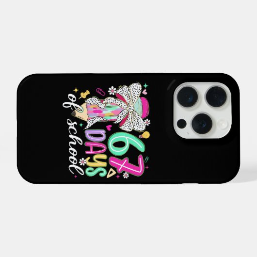 Cute 67 Days Of School Pencil Bow Classroom Theme iPhone Hoesje (Achterkant horizontaal)