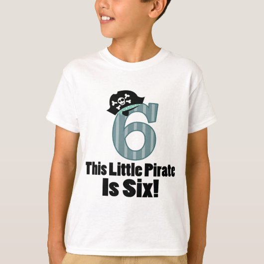 Cute 6th Birthday Pirate T-shirt (Voorkant)