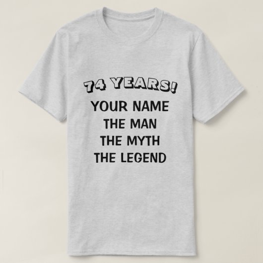 Cute 74th Birthday shirt for legendary mannen (Design voorkant)