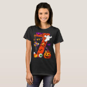 Cute 7 Years Old 7th Birthday Ghost Happy Hallowee T-shirt (Voorkant volledig)