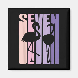Cute 7th Birthday Gift I Flamingo I 7 YYYY Magneet