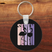 Cute 7th Birthday Gift I Flamingo I 7 YYYY Sleutelhanger (Voorkant)