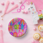 Cute 7th Birthday Rainbow Gold Glitter Papieren Kommen (Feest)