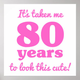 Cute 80th Birthday for Women Poster