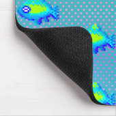 Cute 8 bit Pixel Blue Green Fishing Geeky Gamer Muismat (Hoek)