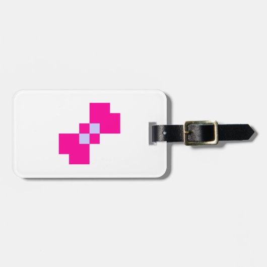 Cute 8 Bit Pixel Bow Bagagelabel (Voorkant horizontaal)