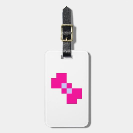 Cute 8 Bit Pixel Bow Bagagelabel (Voorkant verticaal)