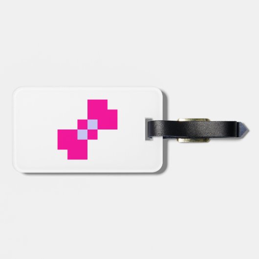 Cute 8 Bit Pixel Bow Bagagelabel (Achterkant horizontaal)