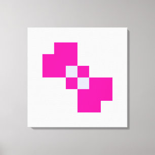 Cute 8 Bit Pixel Bow Canvas Afdruk