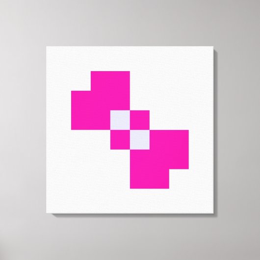 Cute 8 Bit Pixel Bow Canvas Afdruk (Voorkant)