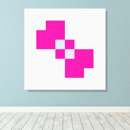 Cute 8 Bit Pixel Bow Canvas Afdruk (Insitu (Houten vloer))