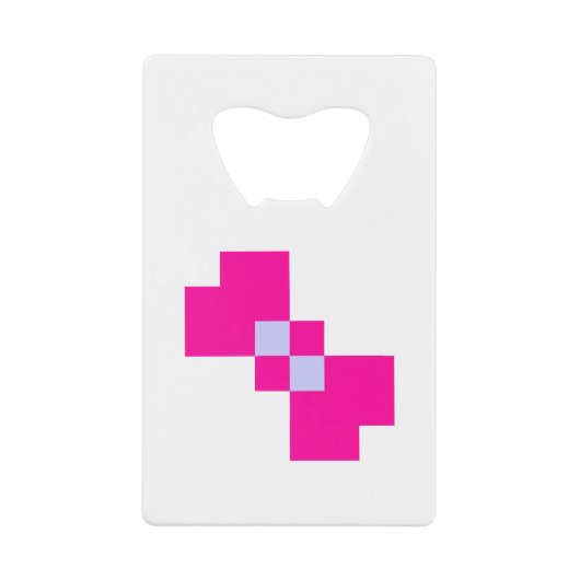 Cute 8 Bit Pixel Bow Creditkaart Flessenopener (Voorkant)