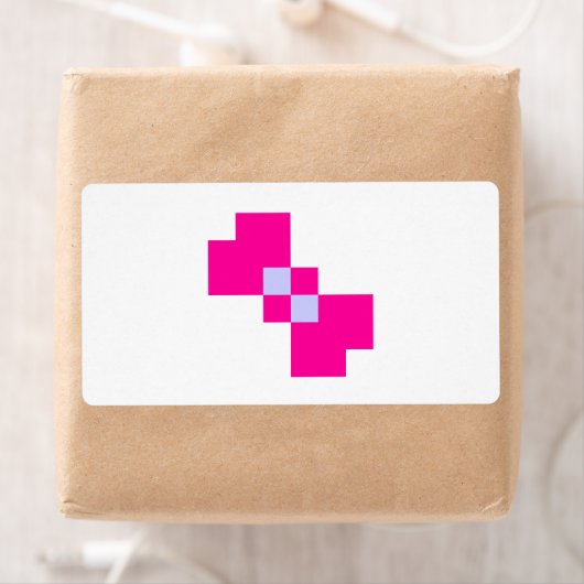 Cute 8 Bit Pixel Bow Etiket (Insitu)