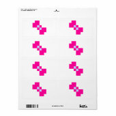 Cute 8 Bit Pixel Bow Etiket (Full Sheet)