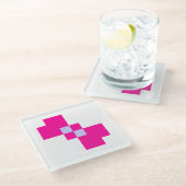 Cute 8 Bit Pixel Bow Glazen Onderzetter (Schuin)