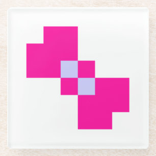 Cute 8 Bit Pixel Bow Glazen Onderzetter