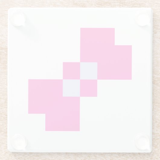 Cute 8 Bit Pixel Bow Glazen Onderzetter (Achterkant)