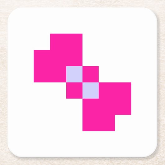 Cute 8 Bit Pixel Bow Kartonnen Onderzetters (Voorkant)