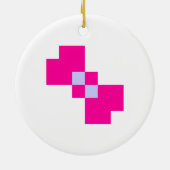 Cute 8 Bit Pixel Bow Keramisch Ornament (Achterkant)