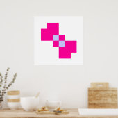 Cute 8 Bit Pixel Bow Poster (Keuken)