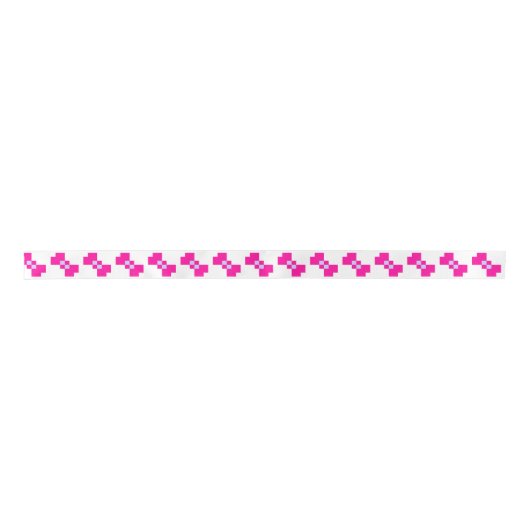 Cute 8 Bit Pixel Bow Satijnen Lint (Voorkant)