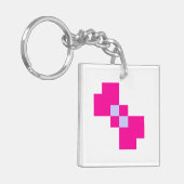 Cute 8 Bit Pixel Bow Sleutelhanger (Voorkant Links)