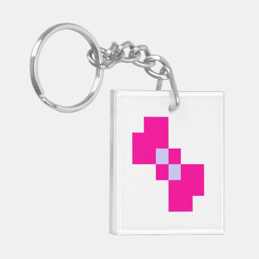 Cute 8 Bit Pixel Bow Sleutelhanger (Voorkant Links)