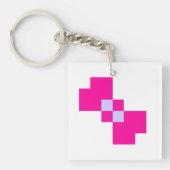 Cute 8 Bit Pixel Bow Sleutelhanger (Voorkant)